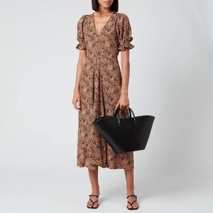 Faithfull the Brand Maggie Midi Dress in the Charlie Leopard Print